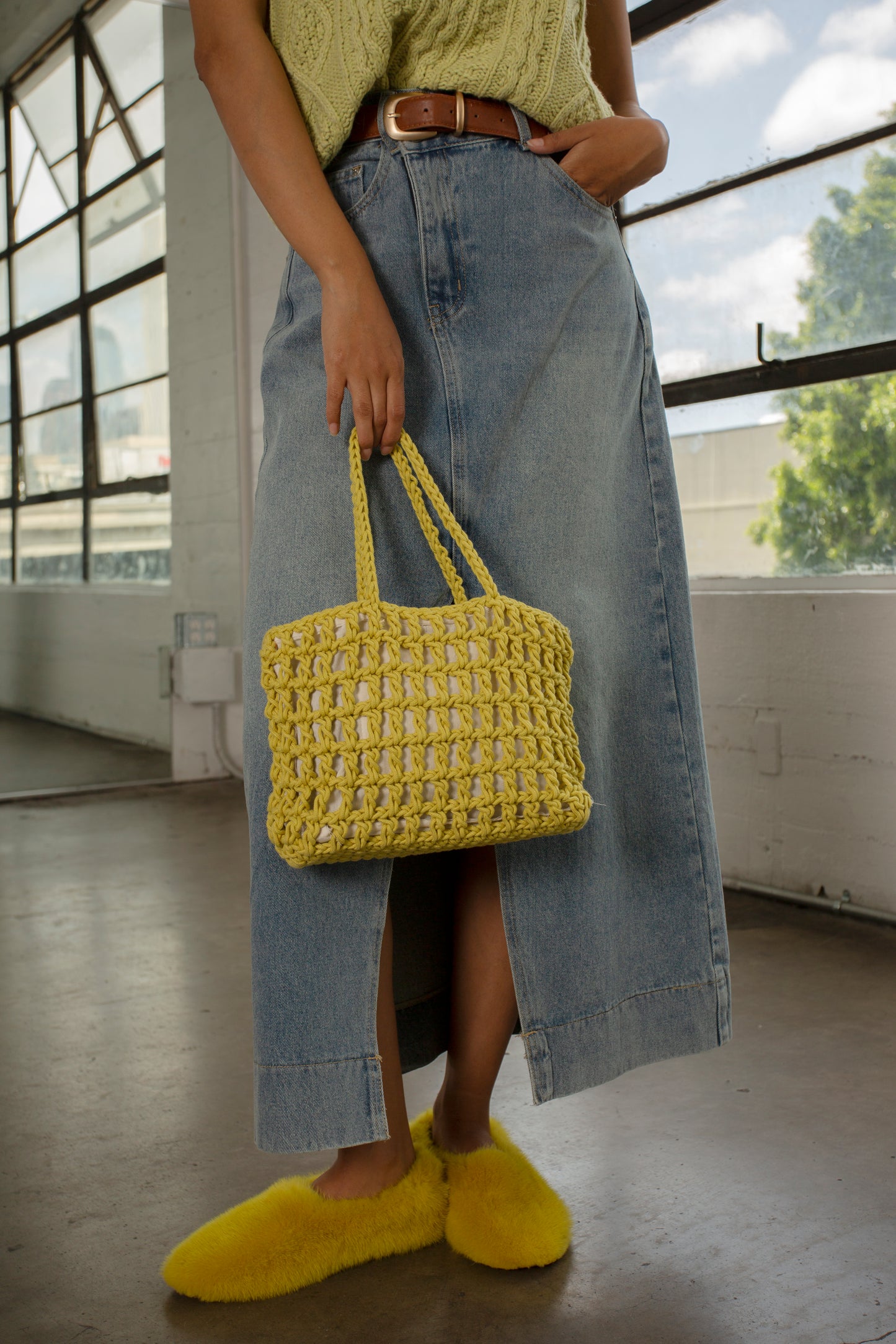 Knitting bag Olive
